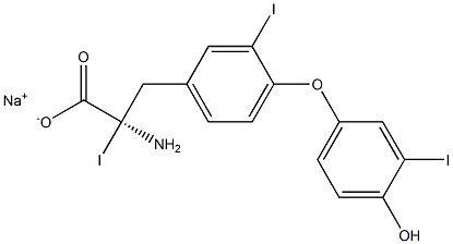 (R)-2-Amino-3-[4-(4-hydroxy-3-iodophenoxy)-3-iodophenyl]-2-iodopropanoic acid sodium salt Struktur