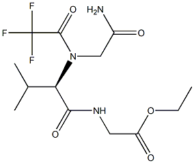 N-[(1R)-1-((Ethoxycarbonylmethyl)carbamoyl)isobutyl]-N-(trifluoroacetyl)glycinamide 结构式