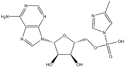 Adenosine 5'-[4-methyl-1H-imidazol-1-ylphosphonic acid] 结构式