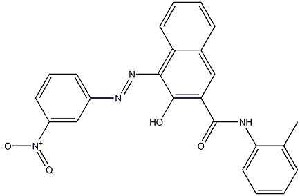 3-Hydroxy-N-(2-methylphenyl)-4-(3-nitrophenylazo)-2-naphthamide Struktur