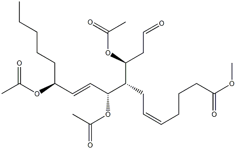 (5Z,8S,9R,10E,12S)-9,12-Diacetoxy-8-[(1S)-1-acetoxy-3-oxopropyl]-5,10-heptadecadienoic acid methyl ester,,结构式