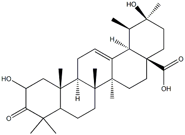 2,20-Dihydroxy-3-oxours-12-en-28-oic acid Structure