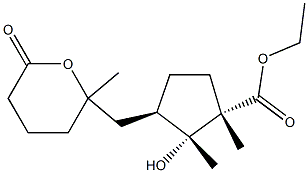 (1S,2R,3R)-2-Hydroxy-3-[(2-methyl-6-oxotetrahydro-2H-pyran)-2-ylmethyl]-1,2-dimethylcyclopentanecarboxylic acid ethyl ester Structure