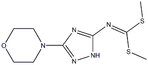 (3-モルホリノ-1H-1,2,4-トリアゾール-5-イル)イミドジチオ炭酸ジメチル 化学構造式