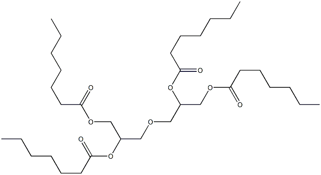 3,3'-オキシビス(1,2-プロパンジオールジヘプタノアート) 化学構造式