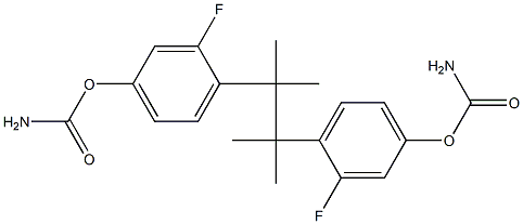 4,4'-(1,1,2,2-テトラメチル-1,2-エタンジイル)ビス(3-フルオロフェノールカルバマート) 化学構造式