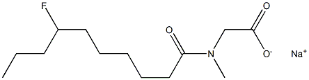 N-(7-Fluorodecanoyl)-N-methylglycine sodium salt Struktur