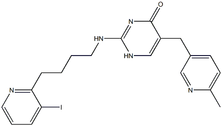 2-[[4-(3-Iodo-2-pyridinyl)butyl]amino]-5-[(6-methyl-3-pyridinyl)methyl]pyrimidin-4(1H)-one Struktur