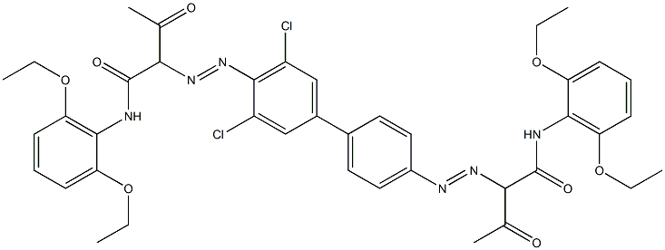 4,4'-Bis[[1-(2,6-diethoxyphenylamino)-1,3-dioxobutan-2-yl]azo]-3,5-dichloro-1,1'-biphenyl 结构式