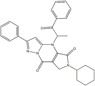 6-Cyclohexyl-6,7-dihydro-4-(1-methyl-2-oxo-2-phenylethyl)-2-phenyl-4H-1,4,6,8a-tetraaza-s-indacene-5,8-dione