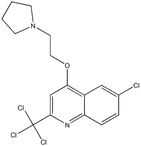 2-Trichloromethyl-4-[2-(1-pyrrolidinyl)ethoxy]-6-chloroquinoline 结构式