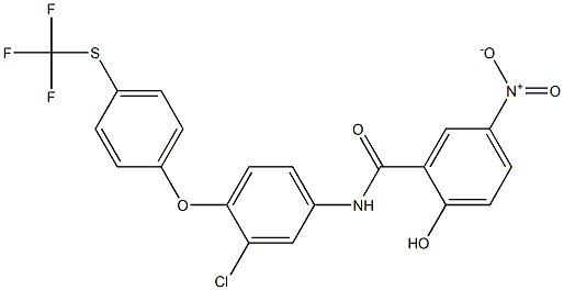 2-Hydroxy-5-nitro-N-[3-chloro-4-(4-trifluoromethylthiophenoxy)phenyl]benzamide,,结构式