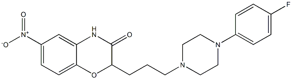 2-[3-[4-(4-Fluorophenyl)piperazin-1-yl]propyl]-6-nitro-2H-1,4-benzoxazin-3(4H)-one,,结构式