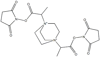 1,4-Bis[1-(2,5-dioxopyrrolidin-1-yloxycarbonyl)ethyl]-1,4-diazoniabicyclo[2.2.2]octane 结构式
