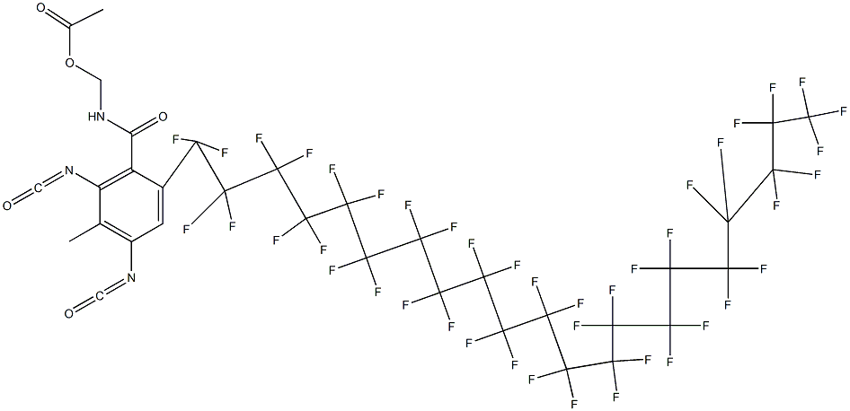 N-(Acetyloxymethyl)-2-(tritetracontafluorohenicosyl)-4,6-diisocyanato-5-methylbenzamide Structure