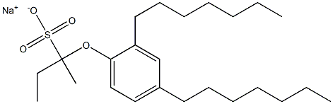 2-(2,4-Diheptylphenoxy)butane-2-sulfonic acid sodium salt Structure
