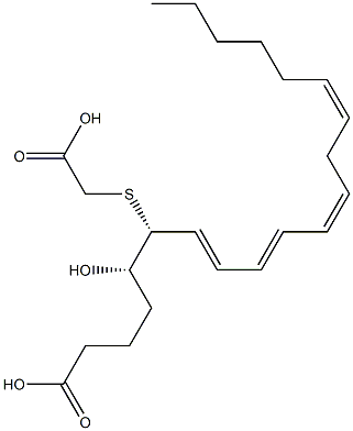 (5S,6R,7E,9E,11Z,14Z)-6-[[Carboxymethyl]thio]-5-hydroxy-7,9,11,14-icosatetraenoic acid Struktur
