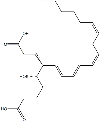 (5S,6R,7E,9E,11Z,14Z)-6-[[Carboxymethyl]thio]-5-hydroxy-7,9,11,14-icosatetraenoic acid,,结构式