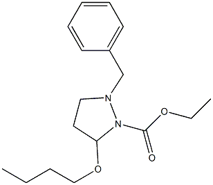 1-Benzyl-3-butoxypyrazolidine-2-carboxylic acid ethyl ester Structure