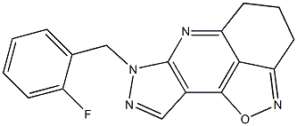 4,5-Dihydro-7-(2-fluorobenzyl)-7H-1-oxa-2,6,7,8-tetraaza-3H-cyclopent[d]acenaphthylene Struktur