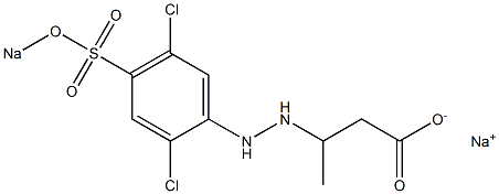 3-[2-(2,5-Dichloro-4-sodiooxysulfonylphenyl)hydrazino]butyric acid sodium salt Structure