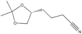 (R)-4-(3-シアノプロピル)-2,2-ジメチル-1,3-ジオキソラン 化学構造式