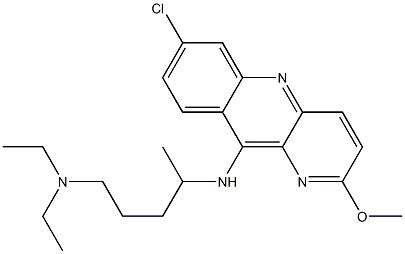 N'-(7-クロロ-2-メトキシベンゾ[b]-1,5-ナフチリジン-10-イル)-N,N-ジエチル-1,4-ペンタンジアミン 化学構造式