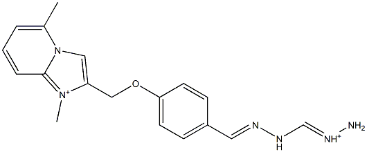 1,5-Dimethyl-2-[4-[2-(aminoiminiomethyl)hydrazonomethyl]phenoxymethyl]imidazo[1,2-a]pyridin-1-ium Struktur