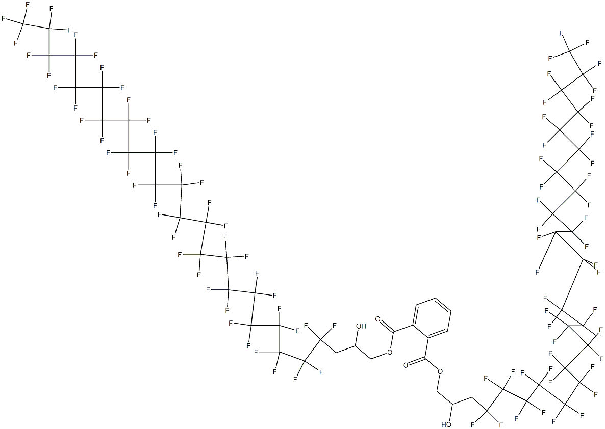 フタル酸ジ[3-(ヘプタテトラコンタフルオロトリコシル)-2-ヒドロキシプロピル] 化学構造式