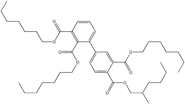 1,1'-Biphenyl-2,3,3',4'-tetracarboxylic acid 2,3,3'-triheptyl 4'-(2-methylhexyl) ester 结构式