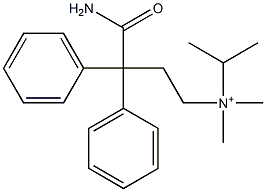 N-(3-カルバモイル-3,3-ジフェニルプロピル)-N-メチル-N-イソプロピルメタンアミニウム 化学構造式