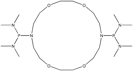 1,10-Bis[bis(dimethylamino)phosphino]-1,10-diaza-4,7,13,16-tetraoxacyclooctadecane Structure