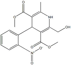 4-(2-Nitrophenyl)-2-hydroxymethyl-6-methyl-1,4-dihydropyridine-3,5-dicarboxylic acid dimethyl ester,,结构式