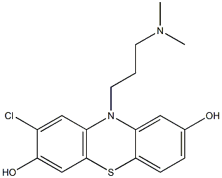 10-[3-(Dimethylamino)propyl]-8-chloro-10H-phenothiazine-2,7-diol,,结构式