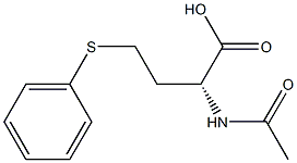 [R,(-)]-2-アセチルアミノ-4-(フェニルチオ)酪酸 化学構造式