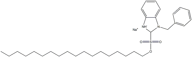 1-Benzyl-2,3-dihydro-2-octadecyl-1H-benzimidazole-2-sulfonic acid sodium salt Structure