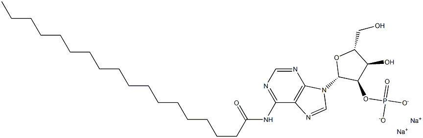 N-Stearoyladenosine-2'-phosphoric acid disodium salt Structure