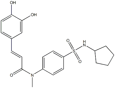 3,4-Dihydroxy-N-[4-[cyclopentylsulfamoyl]phenyl]-N-methyl-trans-cinnamamide 结构式