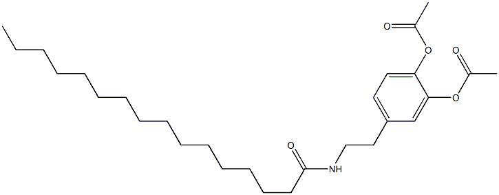 Diacetic acid 4-[2-[hexadecanoylamino]ethyl]-1,2-phenylene ester Struktur