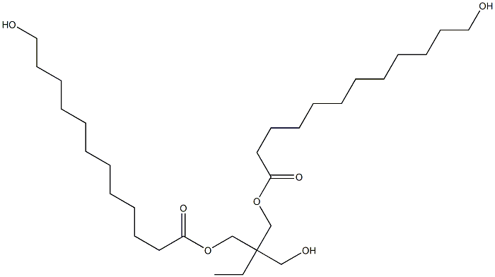 Bis[12-(hydroxy)dodecanoic acid]2-ethyl-2-(hydroxymethyl)-1,3-propanediyl ester Struktur