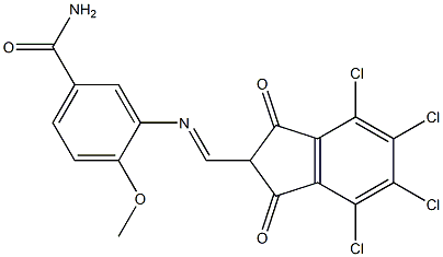 3-[[(4,5,6,7-Tetrachloro-2,3-dihydro-1,3-dioxo-1H-inden-2-yl)methylene]amino]-4-methoxybenzamide Structure