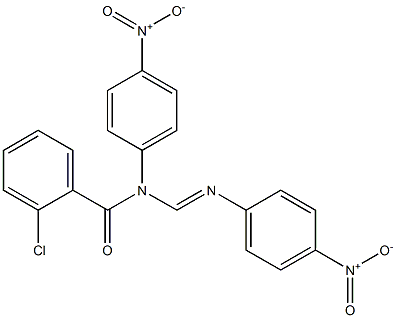 N1-(2-クロロベンゾイル)-N1,N2-ビス(4-ニトロフェニル)ホルムアミジン 化学構造式