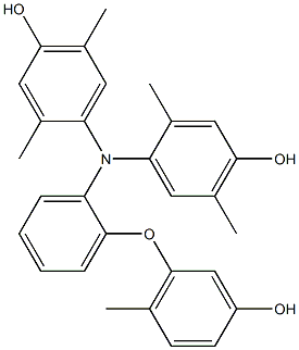 N,N-Bis(4-hydroxy-2,5-dimethylphenyl)-2-(3-hydroxy-6-methylphenoxy)benzenamine 结构式