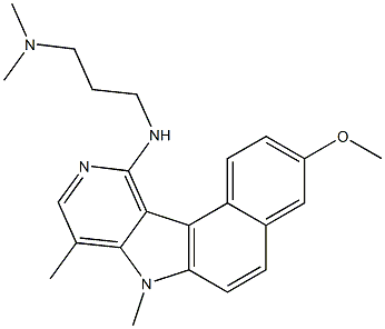 11-(3-ジメチルアミノプロピルアミノ)-7,8-ジメチル-3-メトキシ-7H-ベンゾ[e]ピリド[4,3-b]インドール 化学構造式
