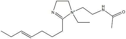 1-[2-(Acetylamino)ethyl]-1-ethyl-2-(4-heptenyl)-2-imidazoline-1-ium Struktur