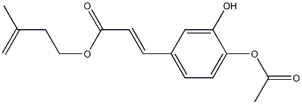 (E)-3-(3-Hydroxy-4-acetyloxyphenyl)propenoic acid 3-methyl-3-butenyl ester 结构式