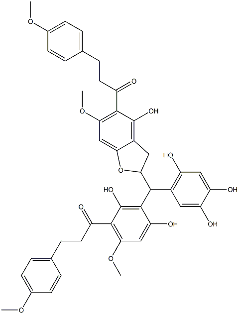 3-(4-Methoxyphenyl)-1-[2,4-dihydroxy-6-methoxy-3-[(3,4,6-trihydroxyphenyl)[[2,3-dihydro-4-hydroxy-6-methoxy-5-[1-oxo-3-(4-methoxyphenyl)propyl]benzofuran]-2-yl]methyl]phenyl]-1-propanone