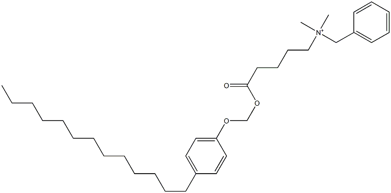 N,N-ジメチル-N-ベンジル-N-[4-[[(4-トリデシルフェニルオキシ)メチル]オキシカルボニル]ブチル]アミニウム 化学構造式