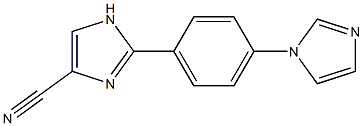 2-[4-(1H-イミダゾール-1-イル)フェニル]-1H-イミダゾール-4-カルボニトリル 化学構造式