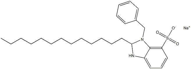 1-Benzyl-2,3-dihydro-2-tridecyl-1H-benzimidazole-7-sulfonic acid sodium salt Struktur